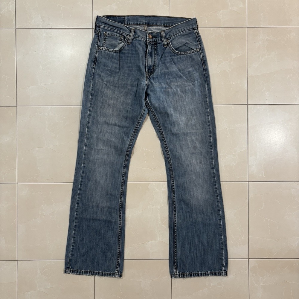 Levi's 527 Boot Cut Jeans Men's 30x30 Dark Blue Wash Honeycomb Y2K Whiskers
